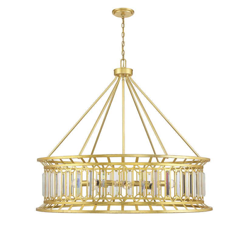 Ten Light Chandelier<br /><span style="color:#4AB0CE;">Entrega: 4-10 dias en USA</span><br /><span style="color:#4AB0CE;font-size:60%;">PREGUNTE POR ENTREGA EN PANAMA</span><br />Collection: Daintree<br />Finish: True Gold