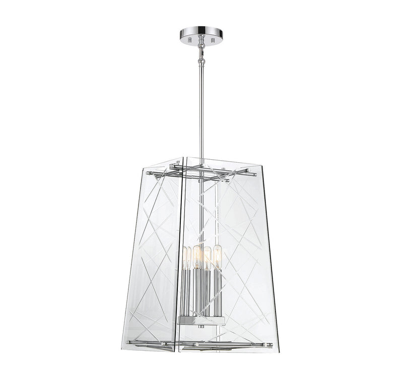 Four Light Pendant<br /><span style="color:#4AB0CE;">Entrega: 4-10 dias en USA</span><br /><span style="color:#4AB0CE;font-size:60%;">PREGUNTE POR ENTREGA EN PANAMA</span><br />Collection: Kole<br />Finish: Polished Chrome