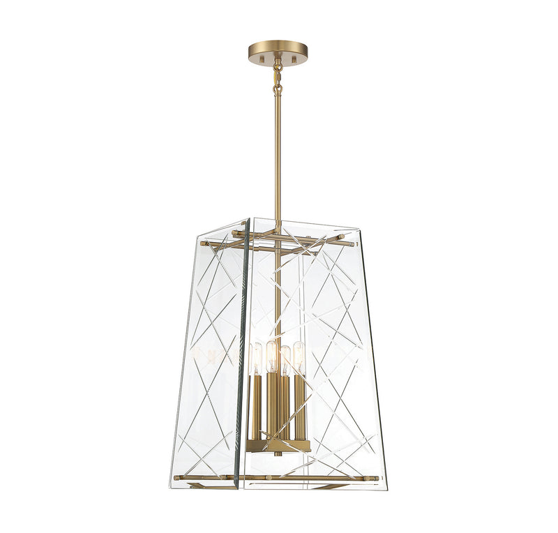 Four Light Pendant<br /><span style="color:#4AB0CE;">Entrega: 4-10 dias en USA</span><br /><span style="color:#4AB0CE;font-size:60%;">PREGUNTE POR ENTREGA EN PANAMA</span><br />Collection: Kole<br />Finish: Warm Brass