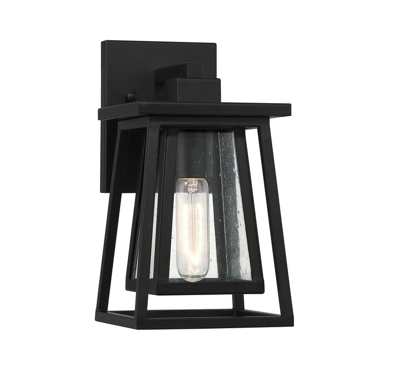 One Light Outdoor Wall Lantern<br /><span style="color:#4AB0CE;">Entrega: 4-10 dias en USA</span><br /><span style="color:#4AB0CE;font-size:60%;">PREGUNTE POR ENTREGA EN PANAMA</span><br />Collection: Denver<br />Finish: Matte Black