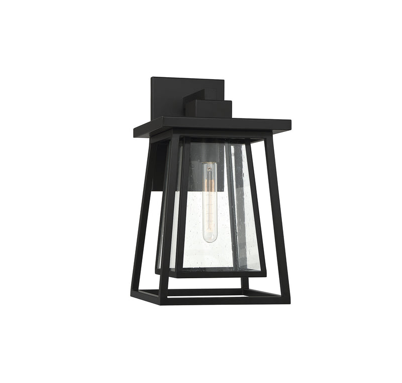 One Light Outdoor Wall Lantern<br /><span style="color:#4AB0CE;">Entrega: 4-10 dias en USA</span><br /><span style="color:#4AB0CE;font-size:60%;">PREGUNTE POR ENTREGA EN PANAMA</span><br />Collection: Denver<br />Finish: Matte Black