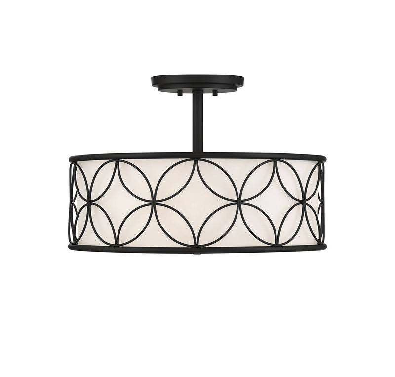 Four Light Semi-Flush Mount<br /><span style="color:#4AB0CE;">Entrega: 4-10 dias en USA</span><br /><span style="color:#4AB0CE;font-size:60%;">PREGUNTE POR ENTREGA EN PANAMA</span><br />Collection: Reid<br />Finish: Matte Black