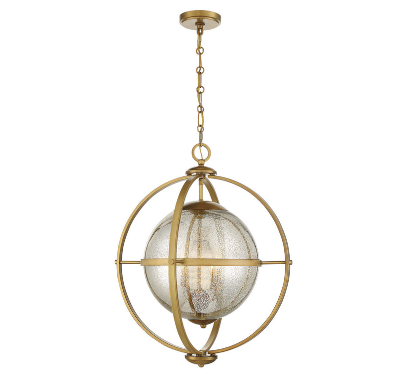 Three Light Pendant<br /><span style="color:#4AB0CE;">Entrega: 4-10 dias en USA</span><br /><span style="color:#4AB0CE;font-size:60%;">PREGUNTE POR ENTREGA EN PANAMA</span><br />Collection: Pearl<br />Finish: Warm Brass
