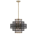 Six Light Pendant<br /><span style="color:#4AB0CE;">Entrega: 4-10 dias en USA</span><br /><span style="color:#4AB0CE;font-size:60%;">PREGUNTE POR ENTREGA EN PANAMA</span><br />Collection: Kelvin<br />Finish: Matte Black with Warm Brass Accents