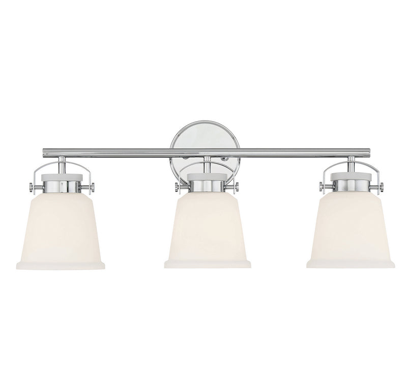 Three Light Bathroom Vanity<br /><span style="color:#4AB0CE;">Entrega: 4-10 dias en USA</span><br /><span style="color:#4AB0CE;font-size:60%;">PREGUNTE POR ENTREGA EN PANAMA</span><br />Collection: Kaden<br />Finish: Polished Chrome