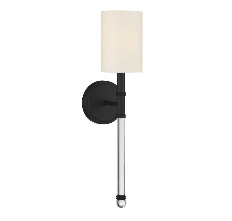 One Light Wall Sconce<br /><span style="color:#4AB0CE;">Entrega: 4-10 dias en USA</span><br /><span style="color:#4AB0CE;font-size:60%;">PREGUNTE POR ENTREGA EN PANAMA</span><br />Collection: Fremont<br />Finish: Matte Black