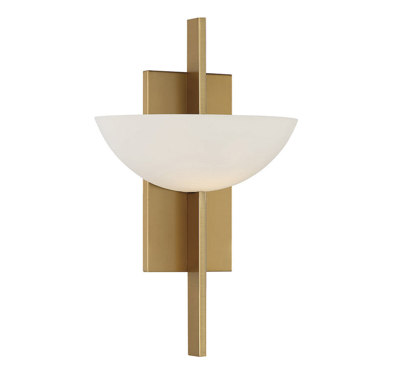 One Light Wall Sconce<br /><span style="color:#4AB0CE;">Entrega: 4-10 dias en USA</span><br /><span style="color:#4AB0CE;font-size:60%;">PREGUNTE POR ENTREGA EN PANAMA</span><br />Collection: Fallon<br />Finish: Warm Brass