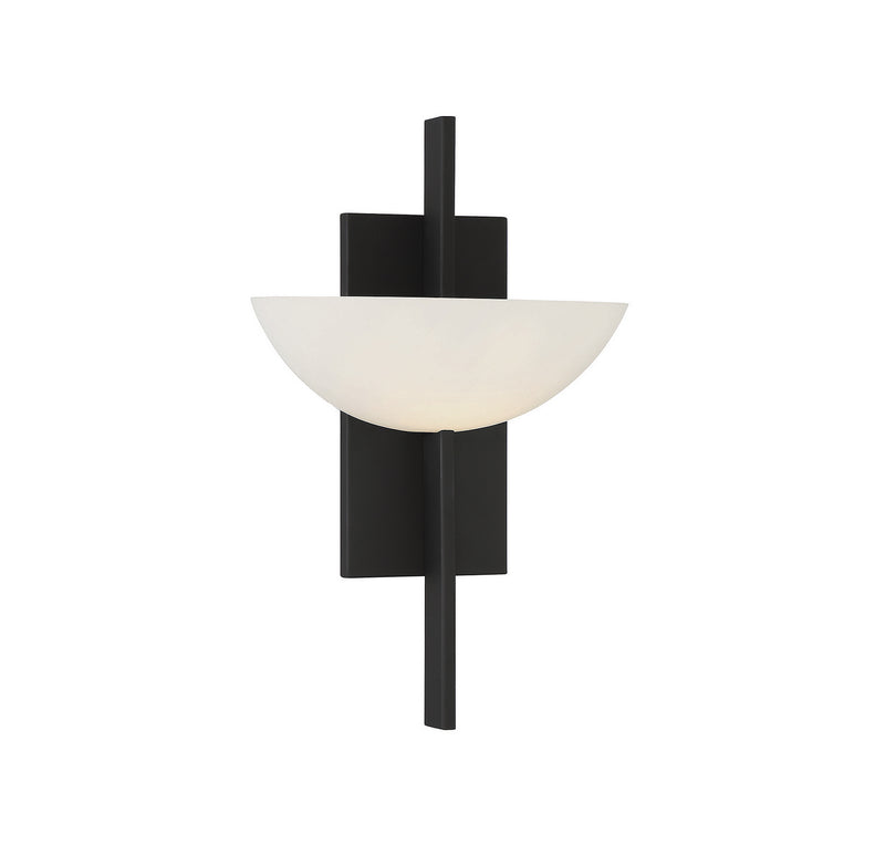 One Light Wall Sconce<br /><span style="color:#4AB0CE;">Entrega: 4-10 dias en USA</span><br /><span style="color:#4AB0CE;font-size:60%;">PREGUNTE POR ENTREGA EN PANAMA</span><br />Collection: Fallon<br />Finish: Matte Black