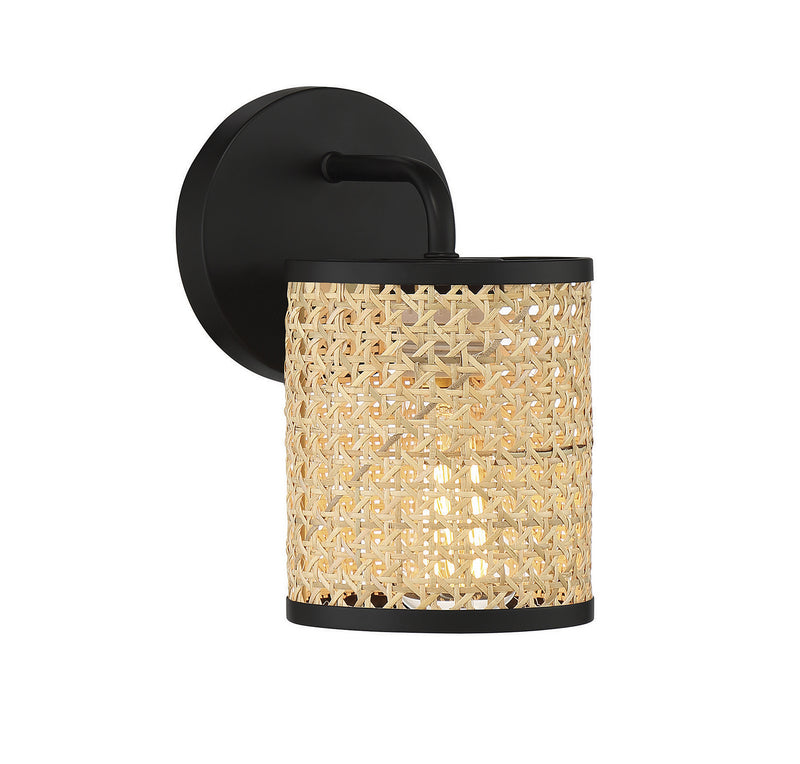 One Light Wall Sconce<br /><span style="color:#4AB0CE;">Entrega: 4-10 dias en USA</span><br /><span style="color:#4AB0CE;font-size:60%;">PREGUNTE POR ENTREGA EN PANAMA</span><br />Collection: Jaylar<br />Finish: Matte Black