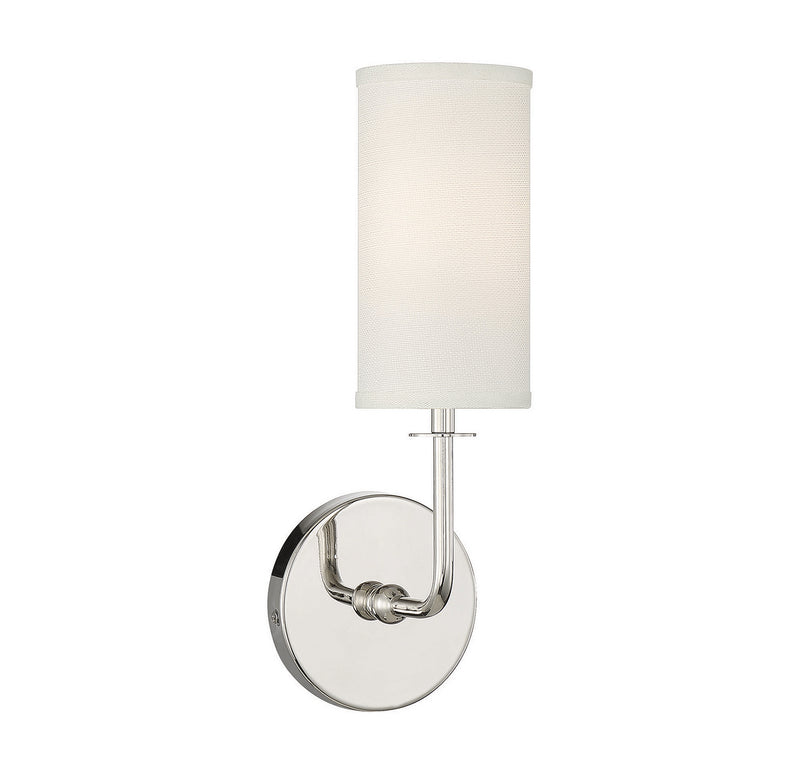 One Light Wall Sconce<br /><span style="color:#4AB0CE;">Entrega: 2-3 semanas en USA</span><br /><span style="color:#4AB0CE;font-size:60%;">PREGUNTE POR ENTREGA EN PANAMA</span><br />Collection: Powell<br />Finish: Polished Nickel