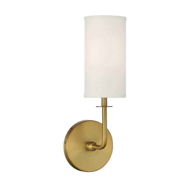 One Light Wall Sconce<br /><span style="color:#4AB0CE;">Entrega: 4-10 dias en USA</span><br /><span style="color:#4AB0CE;font-size:60%;">PREGUNTE POR ENTREGA EN PANAMA</span><br />Collection: Powell<br />Finish: Warm Brass