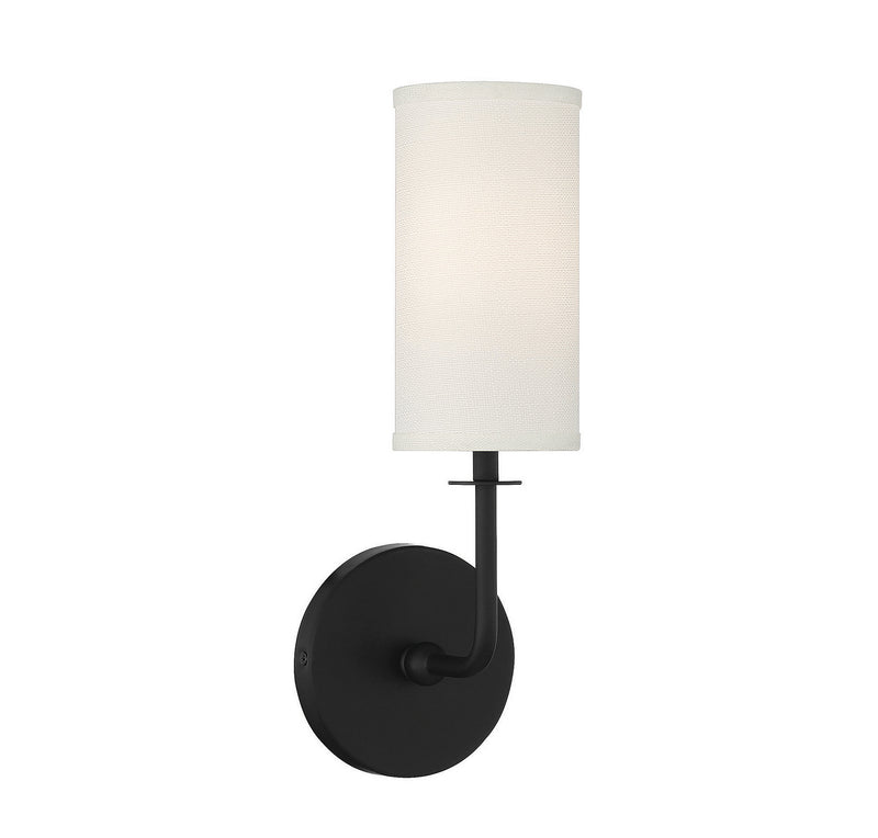 One Light Wall Sconce<br /><span style="color:#4AB0CE;">Entrega: 4-10 dias en USA</span><br /><span style="color:#4AB0CE;font-size:60%;">PREGUNTE POR ENTREGA EN PANAMA</span><br />Collection: Powell<br />Finish: Matte Black