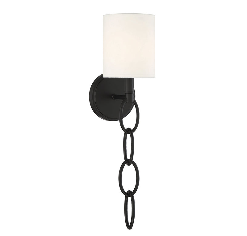 One Light Wall Sconce<br /><span style="color:#4AB0CE;">Entrega: 4-10 dias en USA</span><br /><span style="color:#4AB0CE;font-size:60%;">PREGUNTE POR ENTREGA EN PANAMA</span><br />Collection: Joffree<br />Finish: Matte Black