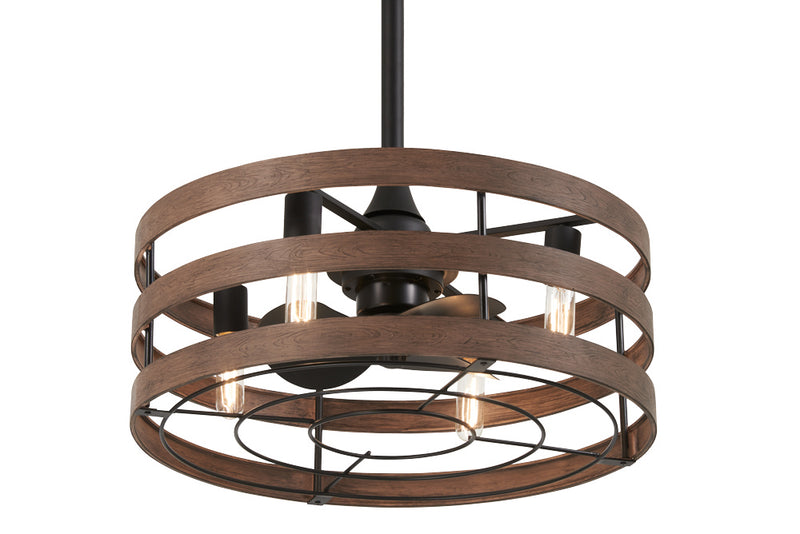 Minka Aire - F631L-CL/DK - 26"Ceiling Fan - Audrey - Coal And Distressed Koa