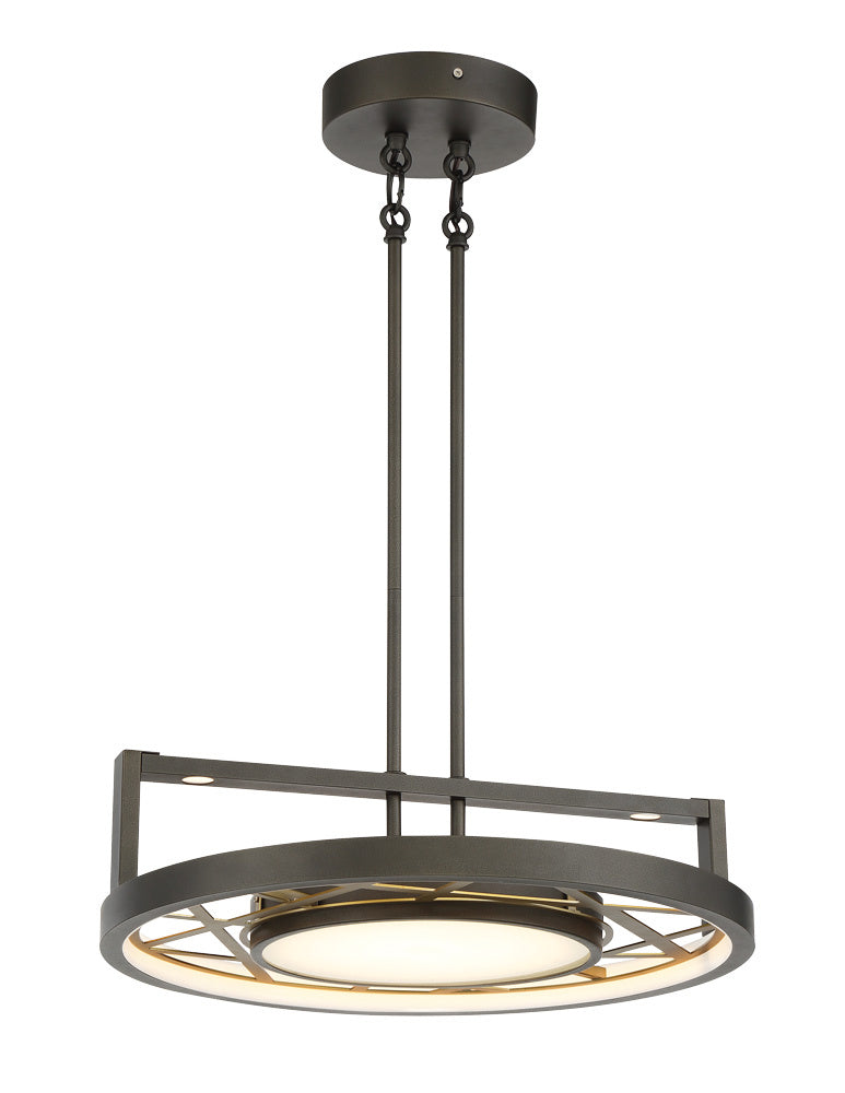 LED Convertible Semi Flush / Pendant<br /><span style="color:#4AB0CE;">Entrega: 4-10 dias en USA</span><br /><span style="color:#4AB0CE;font-size:60%;">PREGUNTE POR ENTREGA EN PANAMA</span><br />Collection: Tribeca<br />Finish: Smoked Iron And Soft Brass
