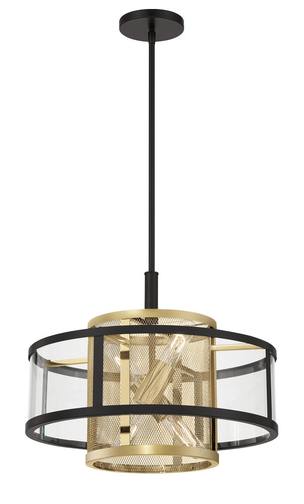 Metropolitan - N7813-726 - Four Lights Pendant - Soho - Coal And Soft Brass