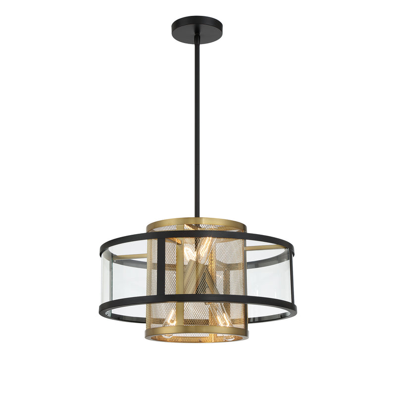 Metropolitan - N7814-726 - Four Light Convertible Semi Flush / Pendant - Soho - Coal And Soft Brass