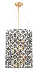 Metropolitan - N7847-711 - Eight Light Foyer Pendant - Brookcrest - Sand Coal W/ Gold Leaf