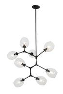 George Kovacs - P1365-66A - Eight Light Pendant - Nexpo - Coal Black