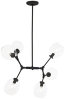 George Kovacs - P1366-66A - Six Light Pendant - Nexpo - Coal Black