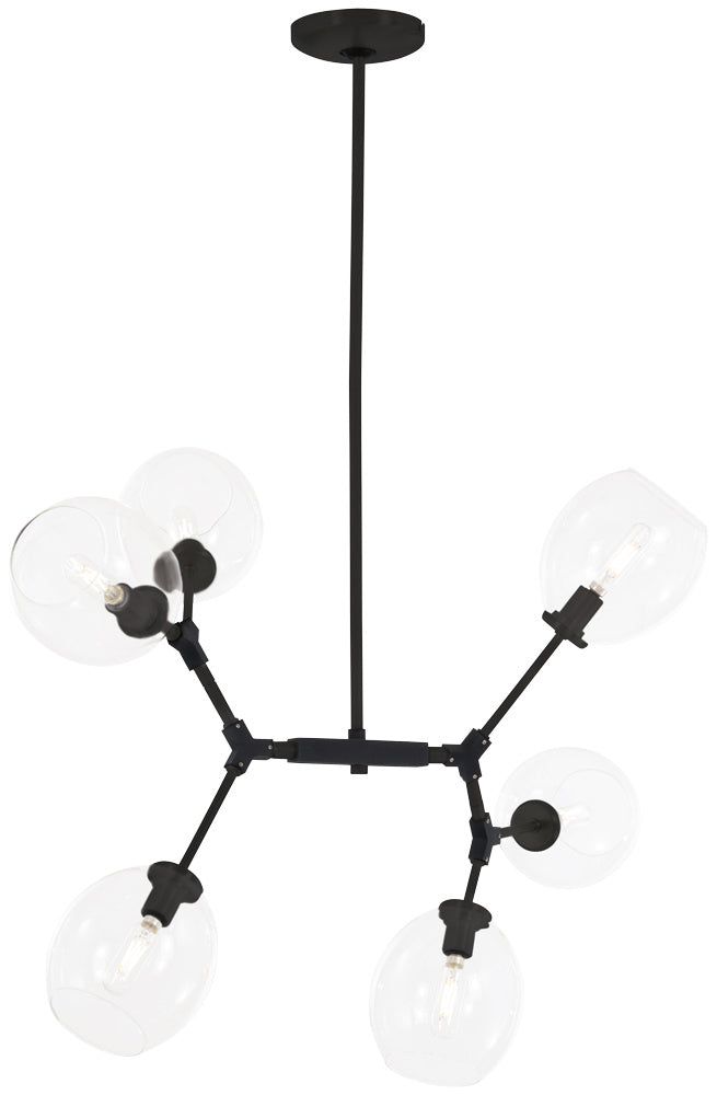 George Kovacs - P1366-66A - Six Light Pendant - Nexpo - Coal Black