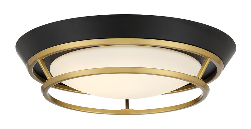 George Kovacs - P5371-689-L - LED Flush Mount - Beam Me Up - Coal And Satin Brass