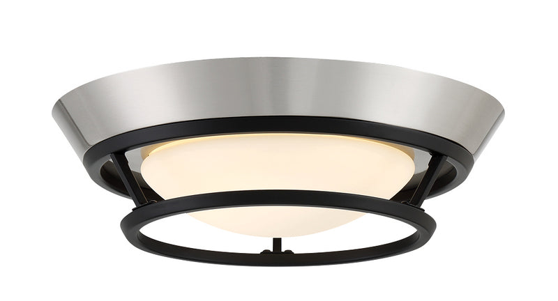 George Kovacs - P5371-691-L - LED Flush Mount - Beam Me Up - Coal With Brushed Nickel