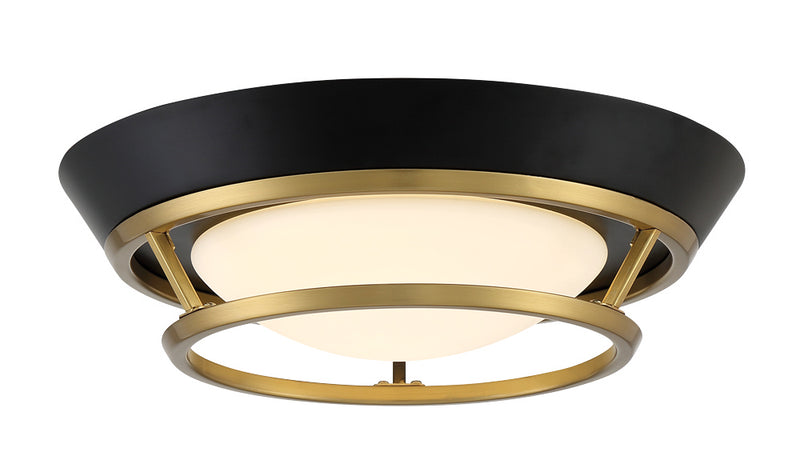 George Kovacs - P5372-689-L - LED Flush Mount - Beam Me Up - Coal And Satin Brass