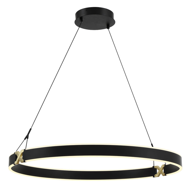 George Kovacs - P5406-689-L - LED Pendant - Recovery X - Coal And Satin Brass