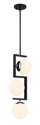 George Kovacs - P5421-572 - Three Light Pendant - Alluria ll - Polished Nickel And Coal