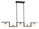 George Kovacs - P5425-572 - Five Light Island Pendant - Alluria ll - Polished Nickel And Coal