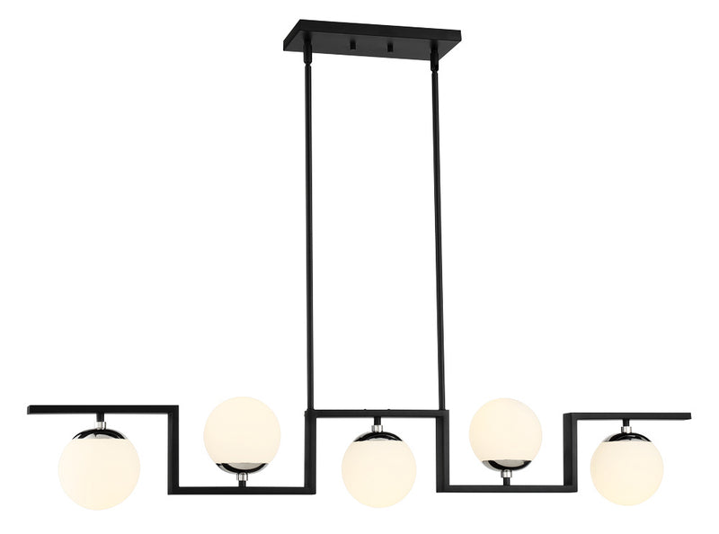 George Kovacs - P5425-572 - Five Light Island Pendant - Alluria Ii - Coal With Polished Nichel High