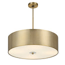 Four Light Pendant<br /><span style="color:#4AB0CE;">Entrega: 4-10 dias en USA</span><br /><span style="color:#4AB0CE;font-size:60%;">PREGUNTE POR ENTREGA EN PANAMA</span><br />Collection: Grid<br />Finish: Soft Brass