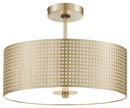 George Kovacs - P5747-695 - Three Light Semi Flush Mount - Grid - Soft Brass