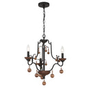 Three Light Chandelier<br /><span style="color:#4AB0CE;">Entrega: 4-10 dias en USA</span><br /><span style="color:#4AB0CE;font-size:60%;">PREGUNTE POR ENTREGA EN PANAMA</span><br />Collection: Colonial Charm<br />Finish: Old World Bronze w/Walnut