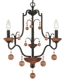Three Light Chandelier<br /><span style="color:#4AB0CE;">Entrega: 4-10 dias en USA</span><br /><span style="color:#4AB0CE;font-size:60%;">PREGUNTE POR ENTREGA EN PANAMA</span><br />Collection: Colonial Charm<br />Finish: Old World Bronze w/Walnut
