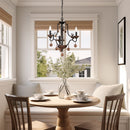 Three Light Chandelier<br /><span style="color:#4AB0CE;">Entrega: 4-10 dias en USA</span><br /><span style="color:#4AB0CE;font-size:60%;">PREGUNTE POR ENTREGA EN PANAMA</span><br />Collection: Colonial Charm<br />Finish: Old World Bronze w/Walnut