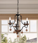 Minka-Lavery - 2663-723 - Three Light Chandelier - Colonial Charm - Old World Bronze w/Walnut