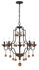 Five Light Chandelier<br /><span style="color:#4AB0CE;">Entrega: 4-10 dias en USA</span><br /><span style="color:#4AB0CE;font-size:60%;">PREGUNTE POR ENTREGA EN PANAMA</span><br />Collection: Colonial Charm<br />Finish: Old World Bronze w/Walnut