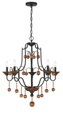 Five Light Chandelier<br /><span style="color:#4AB0CE;">Entrega: 4-10 dias en USA</span><br /><span style="color:#4AB0CE;font-size:60%;">PREGUNTE POR ENTREGA EN PANAMA</span><br />Collection: Colonial Charm<br />Finish: Old World Bronze w/Walnut