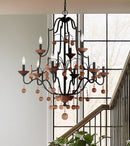 Minka-Lavery - 2669-723 - Nine Light Chandelier - Colonial Charm - Old World Bronze w/Walnut