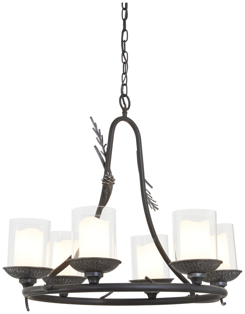 Minka-Lavery - 2756-694 - Six Light Chandelier - Ponderosa Ridge - Weathered Spruce W/ Silver