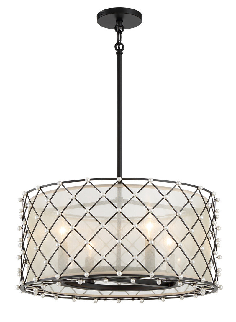 Four Light Convertible Pendant<br /><span style="color:#4AB0CE;">Entrega: 4-10 dias en USA</span><br /><span style="color:#4AB0CE;font-size:60%;">PREGUNTE POR ENTREGA EN PANAMA</span><br />Collection: Sheer Elegance<br />Finish: Coal