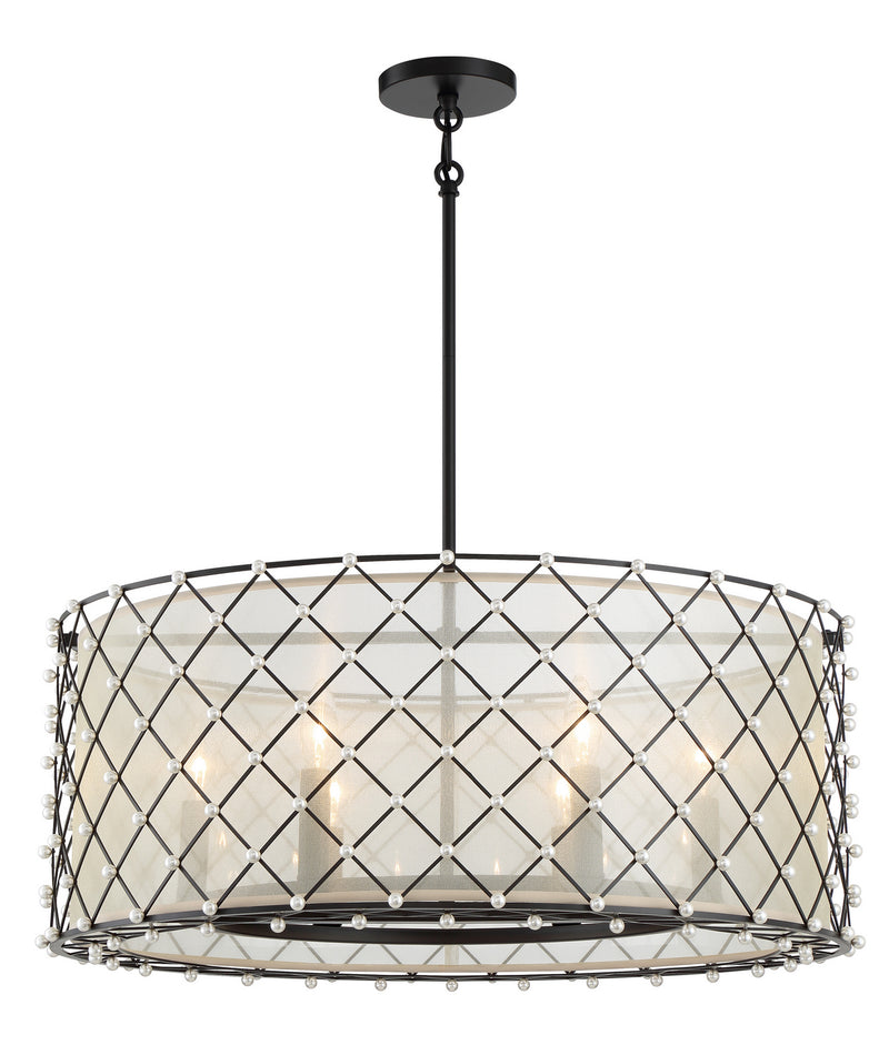 Minka-Lavery - 2866-66A - Six Light Pendant - Sheer Elegance - Coal