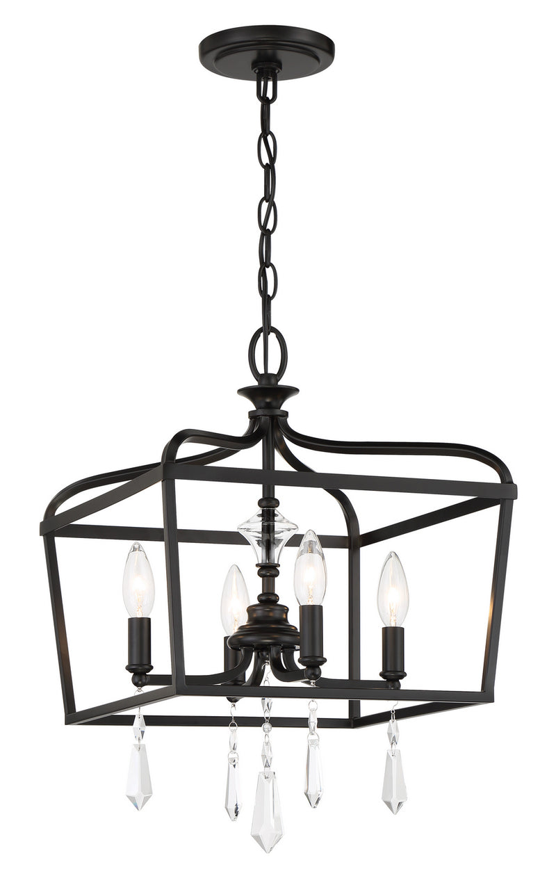 Four Light Foyer/Semi Flush<br /><span style="color:#4AB0CE;">Entrega: 4-10 dias en USA</span><br /><span style="color:#4AB0CE;font-size:60%;">PREGUNTE POR ENTREGA EN PANAMA</span><br />Collection: Laurel Estate<br />Finish: Coal