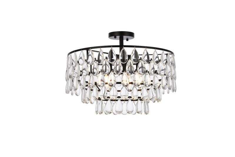 Elegant Lighting - 1103F20BK - Five Light Flush Mount - Mila - Black