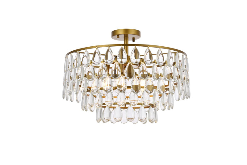 Elegant Lighting - 1103F20BR - Five Light Flush Mount - Mila - Brass