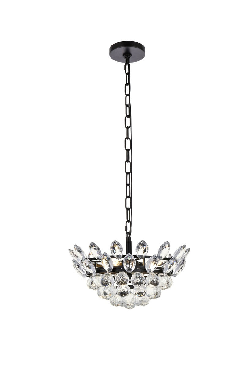 Elegant Lighting - 1104D14BK - Three Light Pendant - Emilia - Black