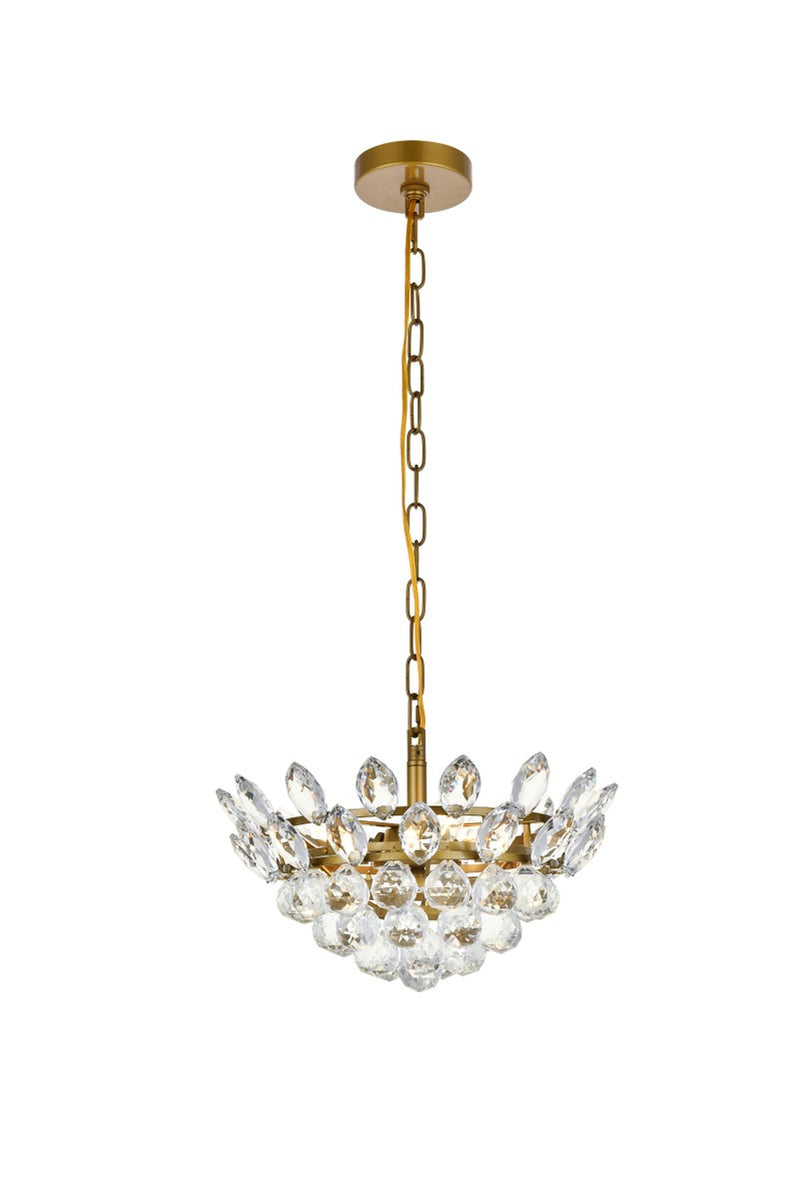 Elegant Lighting - 1104D14BR - Three Light Pendant - Emilia - Brass