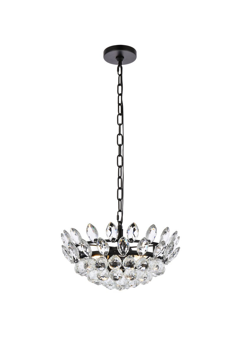 Elegant Lighting - 1104D16BK - Three Light Pendant - Emilia - Black